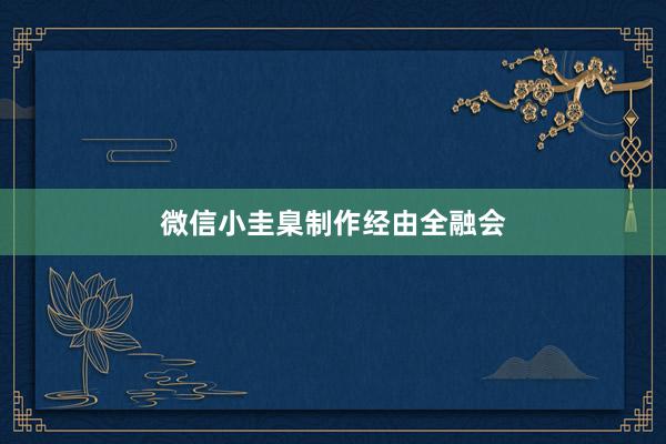 微信小圭臬制作经由全融会