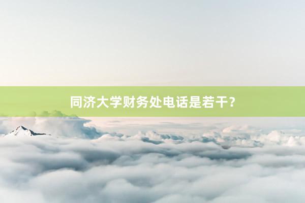 同济大学财务处电话是若干？